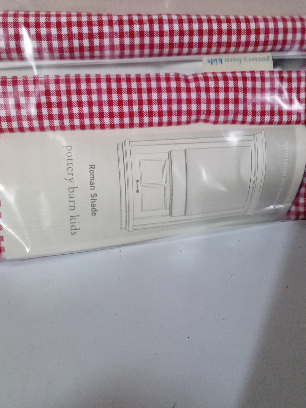 Pottery Barn Kids Red Gingham Window Valance 48X64